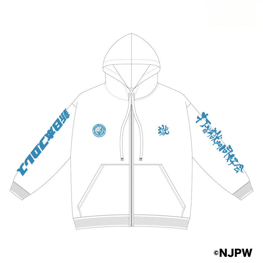 ［完全受注生産！10/29まで］打首獄門同好会 x 新日本プロレスコラボ パーカー（厚手）ホワイト