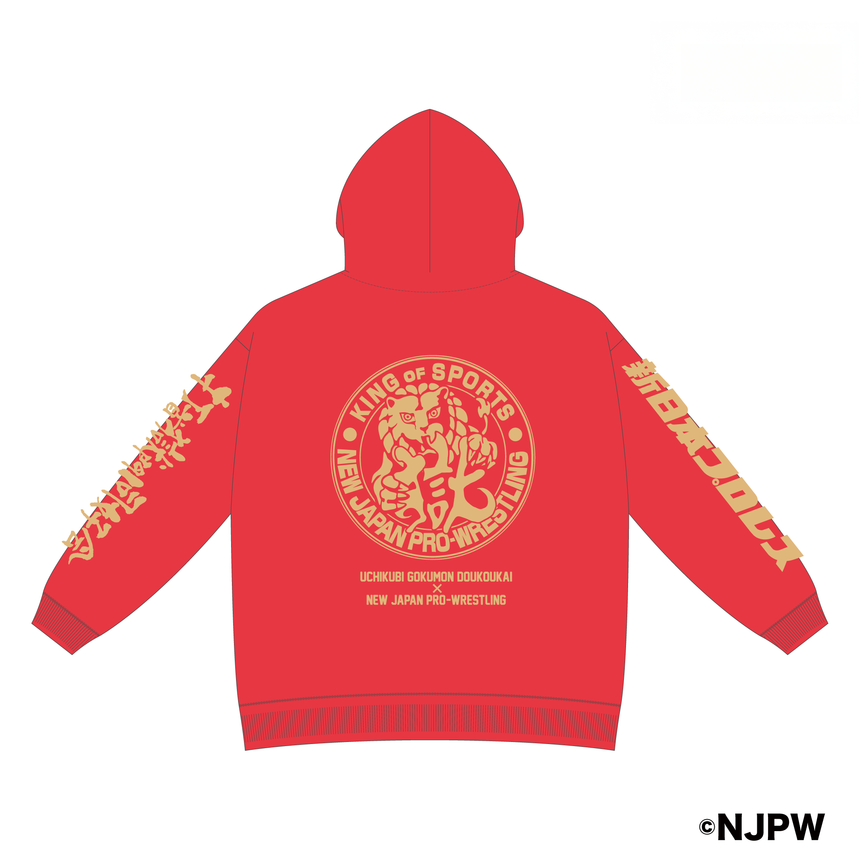 ［完全受注生産！10/29まで］打首獄門同好会 x 新日本プロレスコラボ パーカー（薄手）レッド