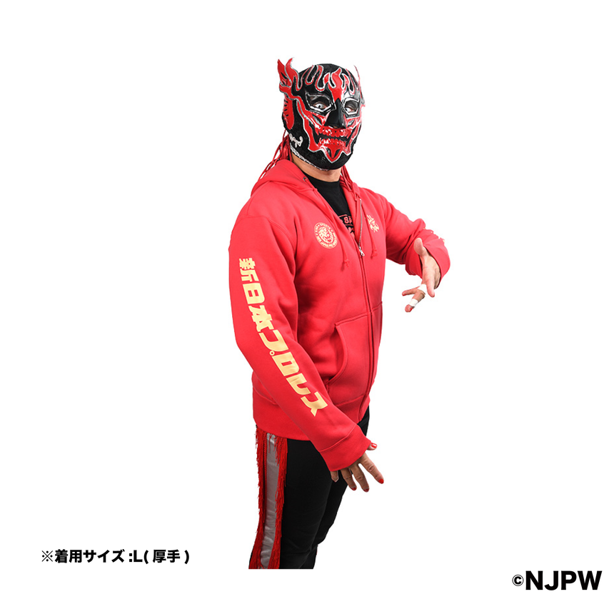 ［完全受注生産！10/29まで］打首獄門同好会 x 新日本プロレスコラボ パーカー（薄手）レッド